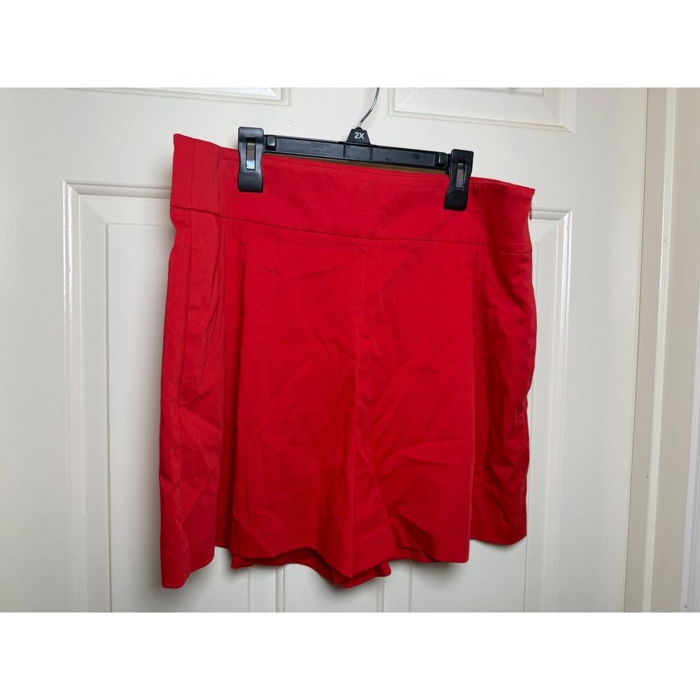 Antonio Melani Womens Red Side Zip Cotton Blend Shorts Size 12